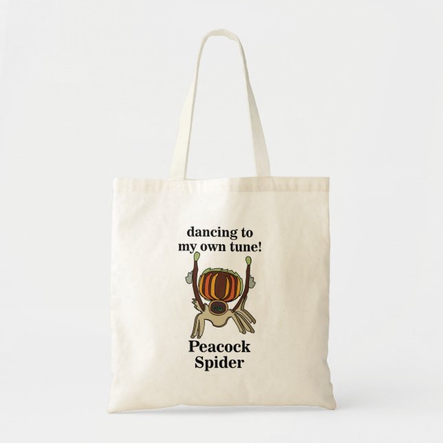 Peacock Spider Funny Tote Bag (Front)