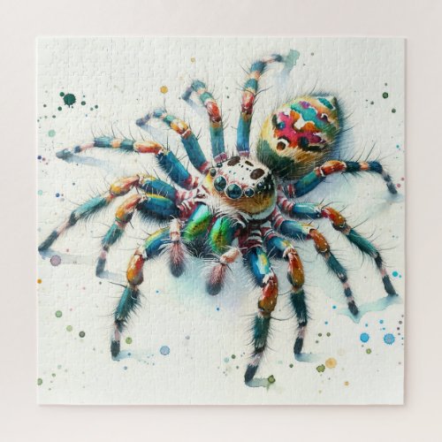 Peacock Spider Watercolor IREF295 _ Watercolor Jigsaw Puzzle