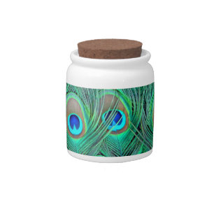 Peacock Splendor Candy Jar