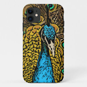 Peacock Splendor Illustration iPhone 11 Case