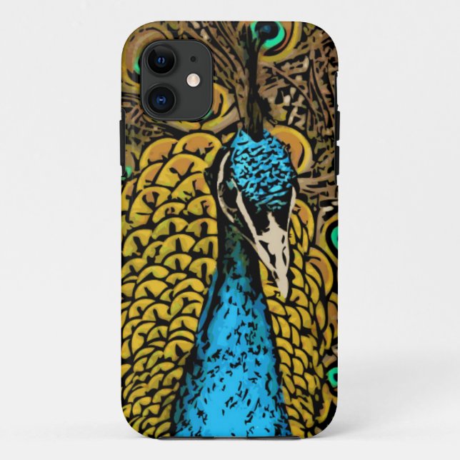 Peacock Splendor Illustration Case-Mate iPhone Case (Back)