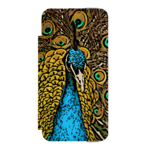 Peacock Splendor Illustration Wallet Case For iPhone SE/5/5s