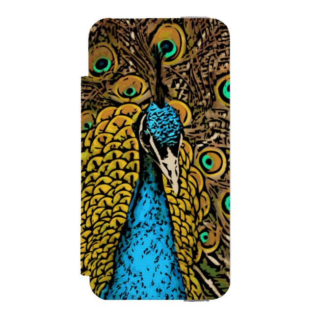 Peacock Splendor Illustration Incipio iPhone Wallet Case (Folio Front)