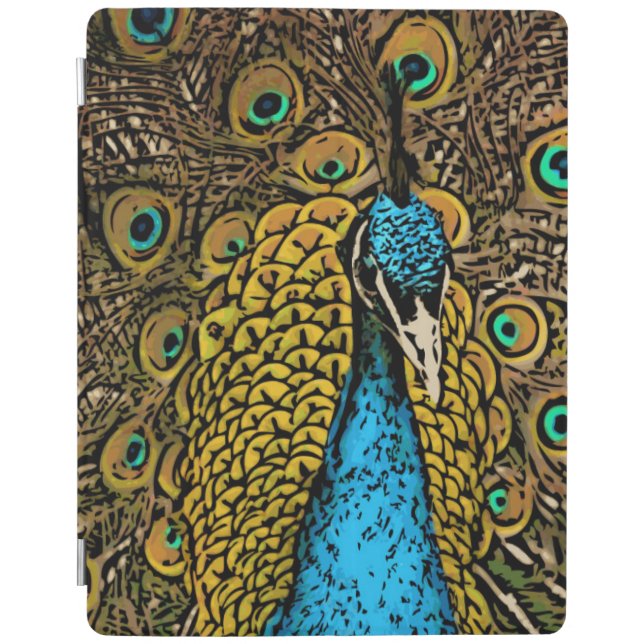 Peacock Splendor Illustration iPad Air Cover (Front)