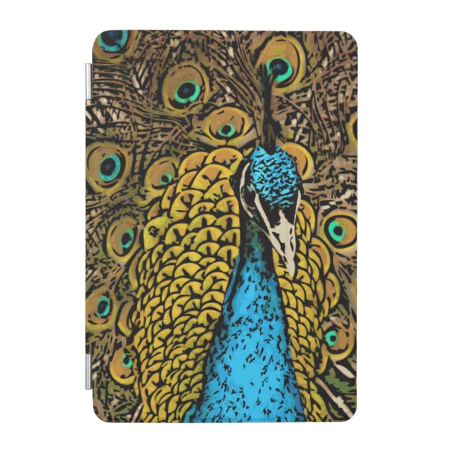Peacock Splendor Illustration iPad Mini Cover (Front)