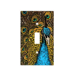 Peacock Splendor Illustration Light Switch Cover