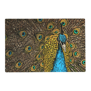 Peacock Splendor Illustration Placemat
