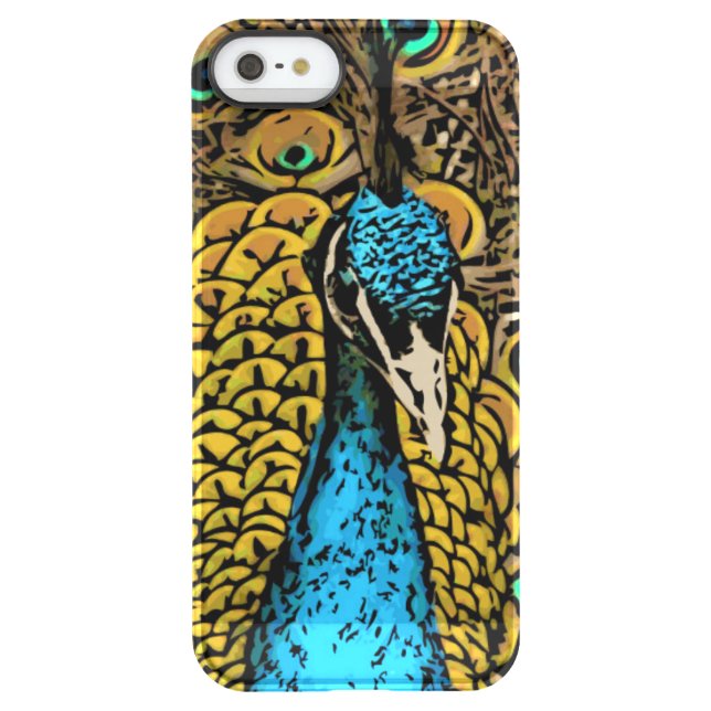 Peacock Splendor Illustration Uncommon iPhone Case (Back)