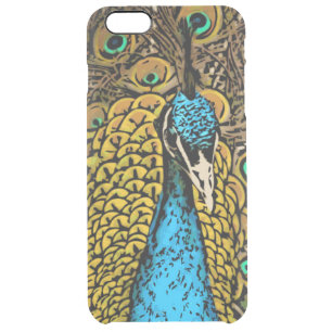 Peacock Splendor Illustration Clear iPhone 6 Plus Case