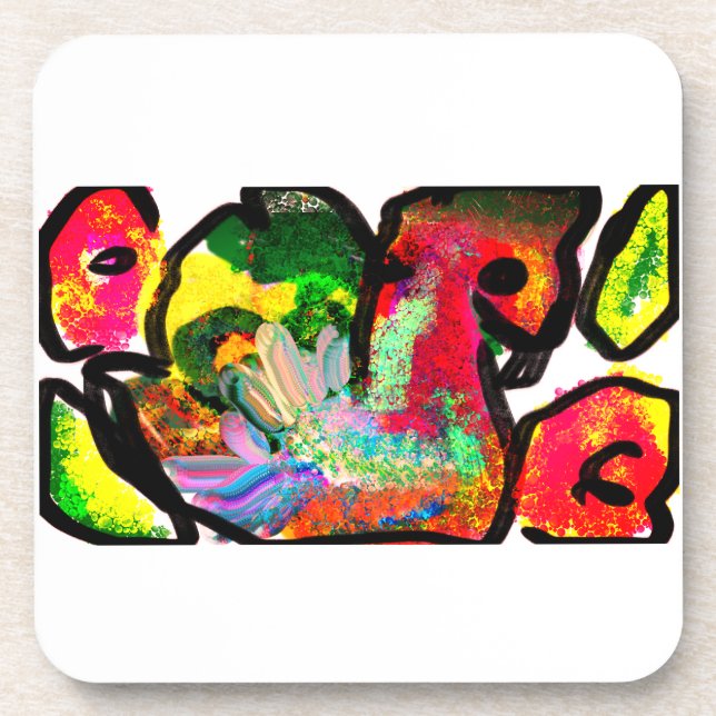 Peacock  spring  art  beverage coaster (Front)