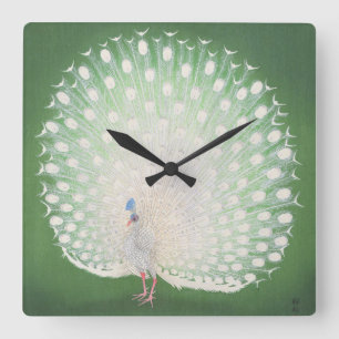 Peacock Square Wall Clock