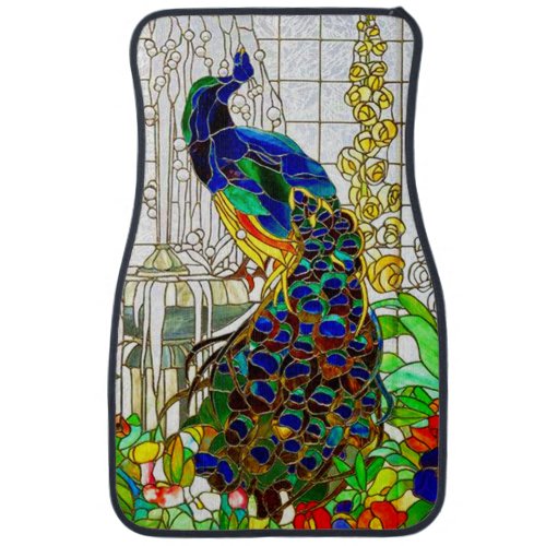 Peacock Stained Glass Car Floor Mat