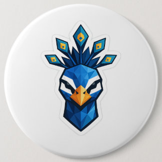 Peacock Sticker Button