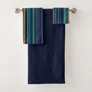 Peacock Stripes Bath Towel Set