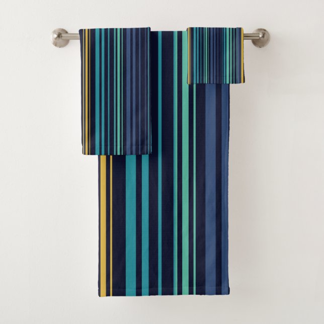 Peacock Stripes Bath Towel Set (Insitu)