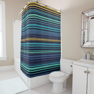 Peacock Stripes Shower Curtain