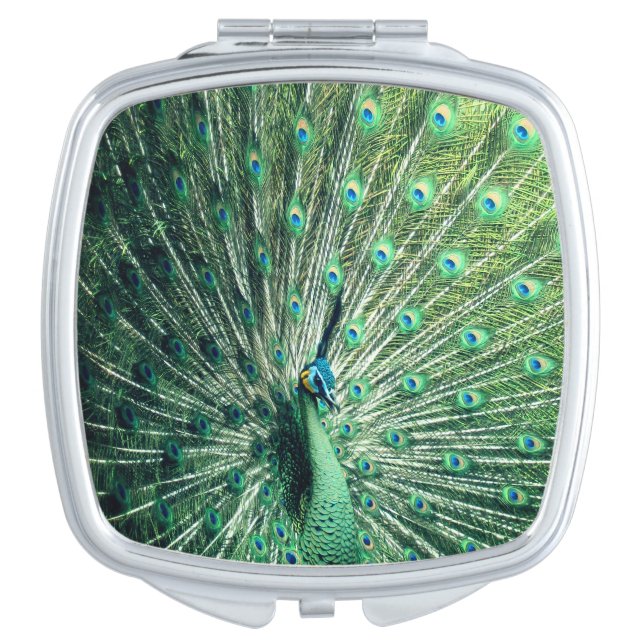 Peacock Strut  Compact Mirror (Front)