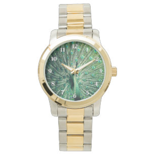 Peacock Strut White Numbers Watch