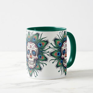 Peacock Sugar Skull Mug