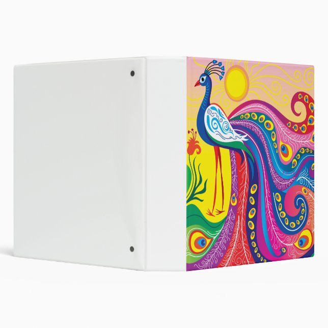 Peacock Sunrise 3 Ring Binder (Background)