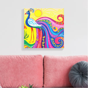 Peacock Sunrise Canvas Print
