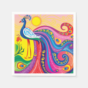 Peacock Sunrise Napkins