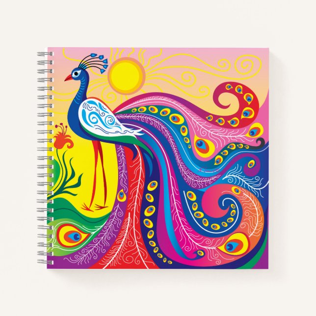 Peacock Sunrise Notebook (Front)