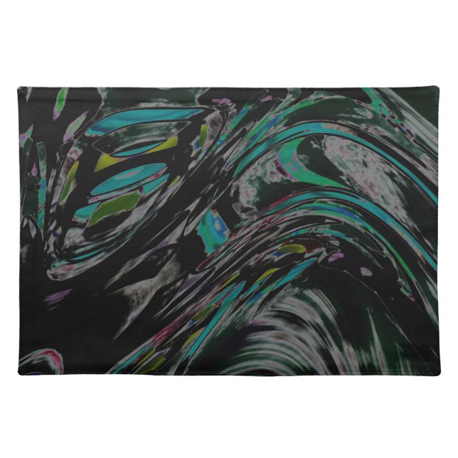 Peacock Swirl Cloth Placemat (Front)