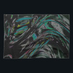 Peacock Swirl Kitchen Towel<br><div class="desc">An attractive abstract design featuring shades of teal, green, purple, gray and black.</div>