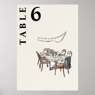 peacock table number sign  holder