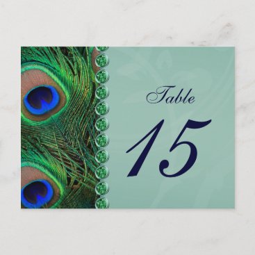 peacock table numbers postcards