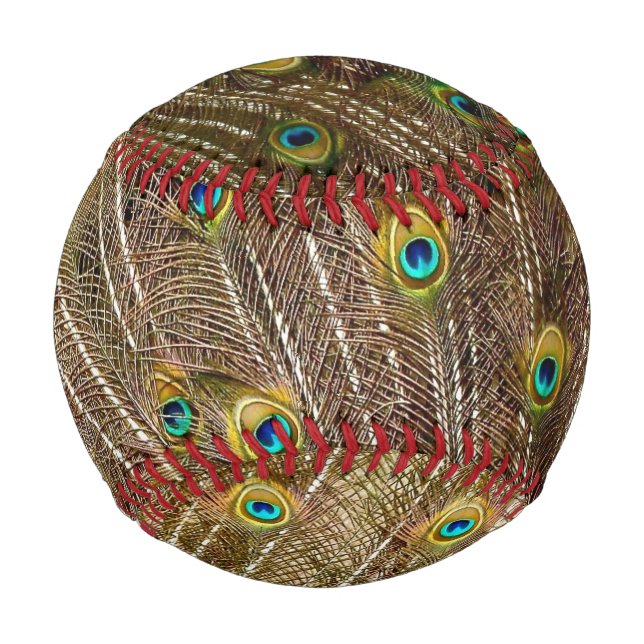 Peacock Tail Feathers Baseball (Back)