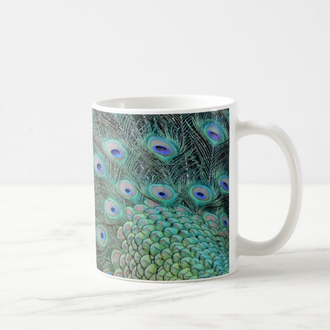 Peacock tail feathers coffee mug (Right)