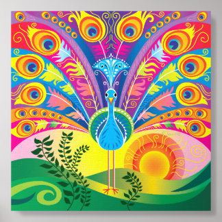 Peacock Tail Foam Core Photo Tile