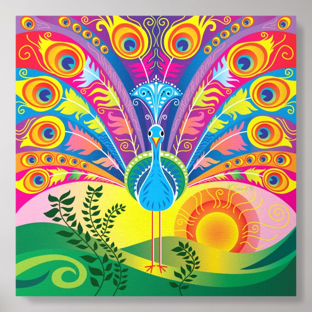 Peacock Tail Foam Core Photo Tile (Front Set)