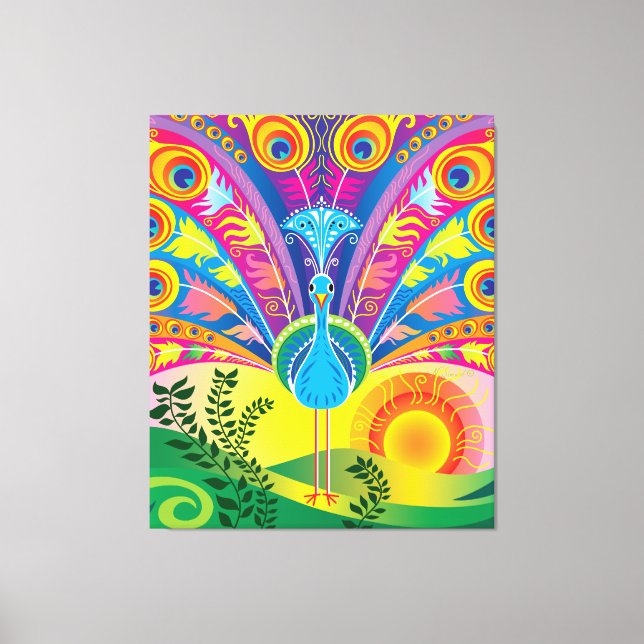 Peacock Tail Radiance Canvas Print (Front)
