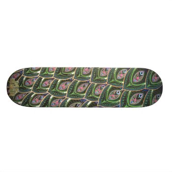 Peacock Tail Skateboard Deck by michaelgarfield at Zazzle
