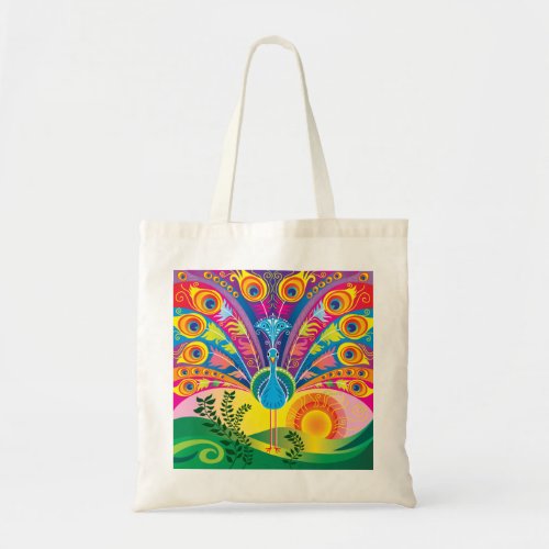 Peacock Tail Tote Bag