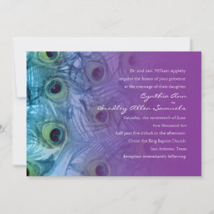 Peacock Teal and Purple Invitation