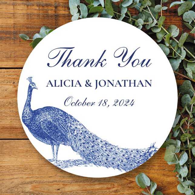 Peacock Thank You Favor Sticker (Creator Uploaded)
