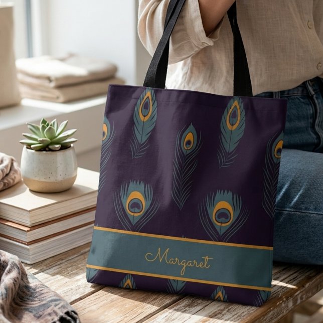 Peacock theme tote bag  (Creator Uploaded)