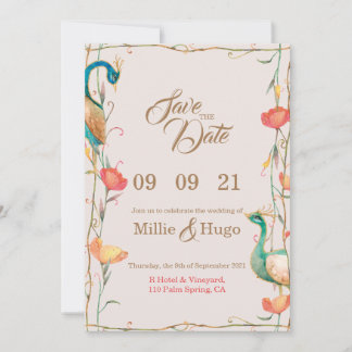 Peacock Theme Wedding invitation 