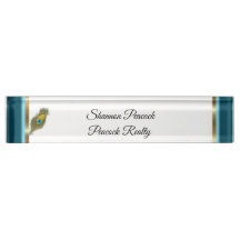 Peacock Desk Name Plates Zazzle