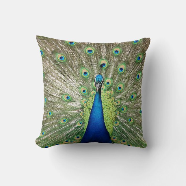 Peacock Throw Pillow (Front)