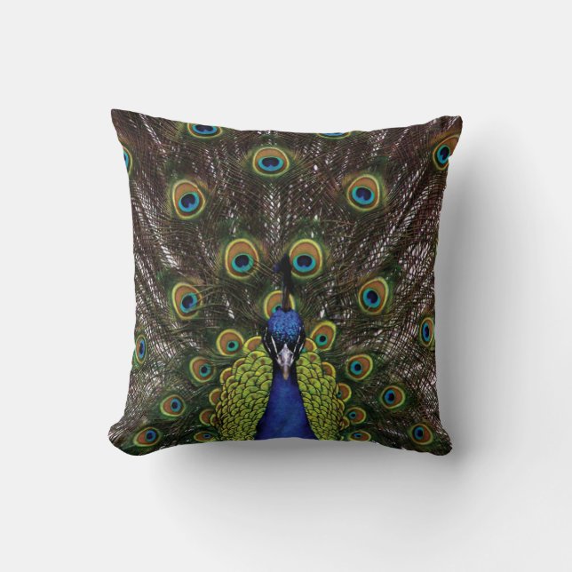 Peacock Throw Pillow (Front)