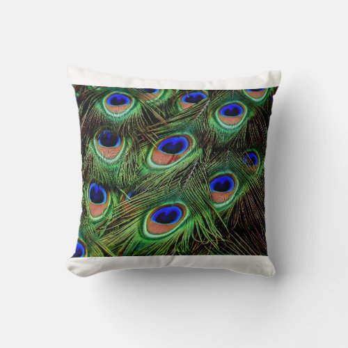 peacock throw pillow
