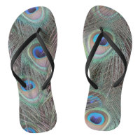 Peacock train  Feathers Flip Flops