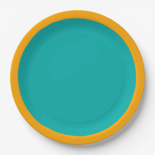 Peacock Turquoise Accent Color Ready to Customize Paper Plates