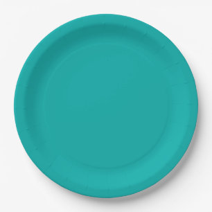 Peacock Turquoise Accent Color Ready to Customize Paper Plates