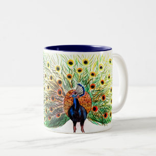 Peacock Two-Tone Coffee Mug